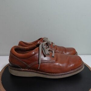 Rockport Leather Oxford Shoes Men 10 XW Brown Vibram Sole Casual Comfort‎